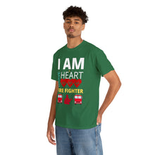 Load image into Gallery viewer, I Am A Brave Heart Fire Fighter | Unisex Heavy Cotton Tee
