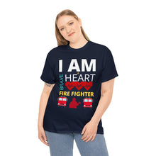 Load image into Gallery viewer, I Am A Brave Heart Fire Fighter | Unisex Heavy Cotton Tee
