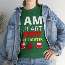 Load image into Gallery viewer, I Am A Brave Heart Fire Fighter | Unisex Heavy Cotton Tee
