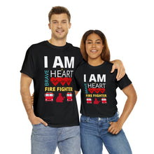 Load image into Gallery viewer, I Am A Brave Heart Fire Fighter | Unisex Heavy Cotton Tee
