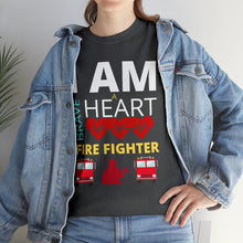 Load image into Gallery viewer, I Am A Brave Heart Fire Fighter | Unisex Heavy Cotton Tee
