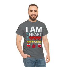 Load image into Gallery viewer, I Am A Brave Heart Fire Fighter | Unisex Heavy Cotton Tee
