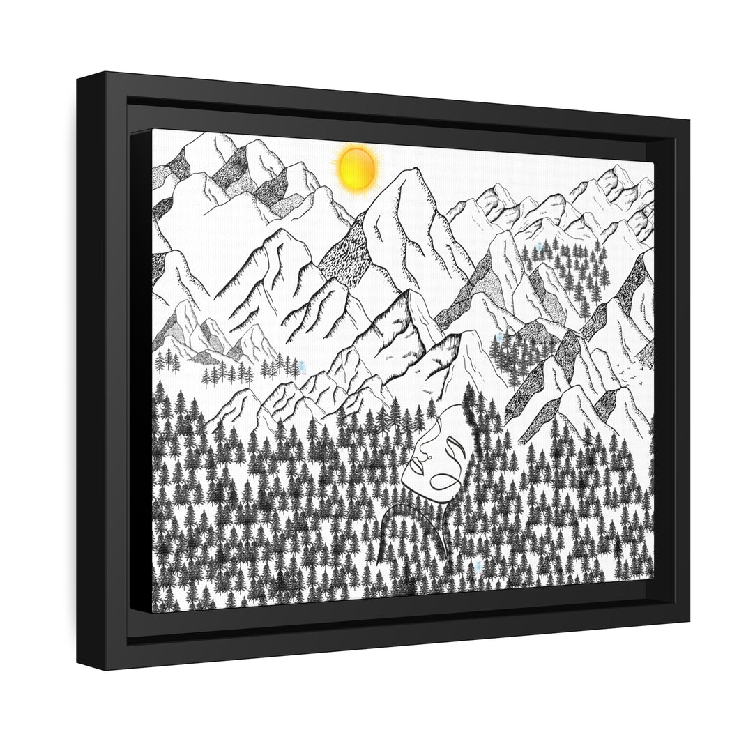 Beauty of Nature and Big Foot | Matte Canvas, Black Frame