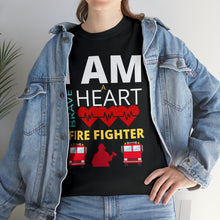 Load image into Gallery viewer, I Am A Brave Heart Fire Fighter | Unisex Heavy Cotton Tee
