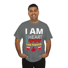 Load image into Gallery viewer, I Am A Brave Heart Fire Fighter | Unisex Heavy Cotton Tee
