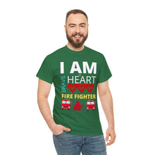 Load image into Gallery viewer, I Am A Brave Heart Fire Fighter | Unisex Heavy Cotton Tee
