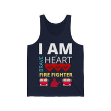 Load image into Gallery viewer, I Am A Brave Heart Fire Fighter | Unisex Jersey Tank
