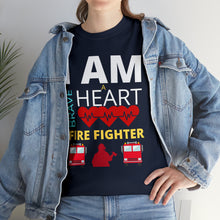 Load image into Gallery viewer, I Am A Brave Heart Fire Fighter | Unisex Heavy Cotton Tee
