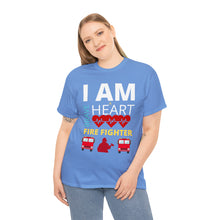 Load image into Gallery viewer, I Am A Brave Heart Fire Fighter | Unisex Heavy Cotton Tee
