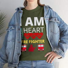 Load image into Gallery viewer, I Am A Brave Heart Fire Fighter | Unisex Heavy Cotton Tee
