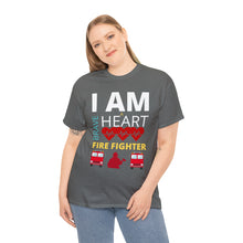 Load image into Gallery viewer, I Am A Brave Heart Fire Fighter | Unisex Heavy Cotton Tee
