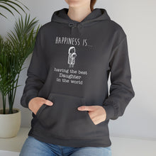 Load image into Gallery viewer, Happiness is having Best Daughter in the World | Unisex Heavy Blend™ Hooded Sweatshirt
