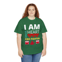 Load image into Gallery viewer, I Am A Brave Heart Fire Fighter | Unisex Heavy Cotton Tee
