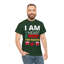 Load image into Gallery viewer, I Am A Brave Heart Fire Fighter | Unisex Heavy Cotton Tee
