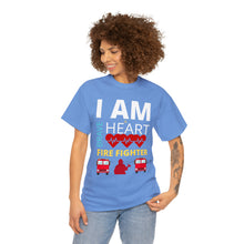 Load image into Gallery viewer, I Am A Brave Heart Fire Fighter | Unisex Heavy Cotton Tee
