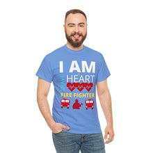 Load image into Gallery viewer, I Am A Brave Heart Fire Fighter | Unisex Heavy Cotton Tee
