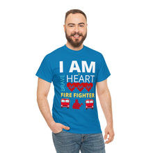 Load image into Gallery viewer, I Am A Brave Heart Fire Fighter | Unisex Heavy Cotton Tee
