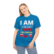 Load image into Gallery viewer, I Am A Brave Heart Fire Fighter | Unisex Heavy Cotton Tee
